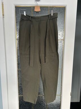 RW&CO. Olive Green Cropped Paperbag Waist Pants